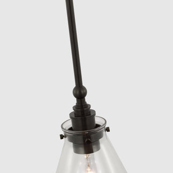 Parkington 9" Pendant in Bronze with Clear Glass