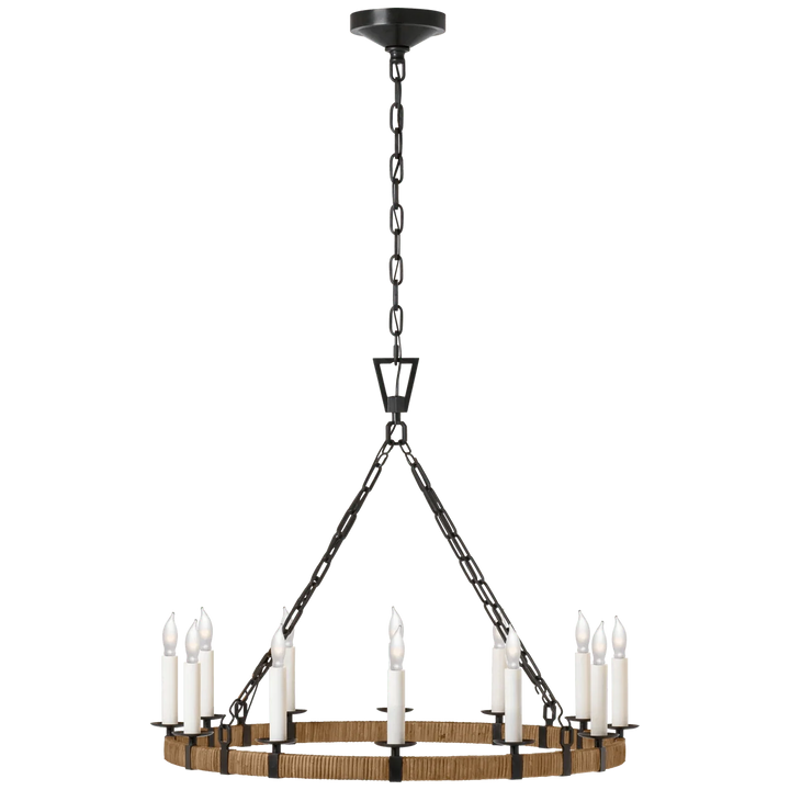 Darlana Medium Wrapped Ring Chandelier, a premium Chandelier light by Visual Comfort. Close - up image of its design.