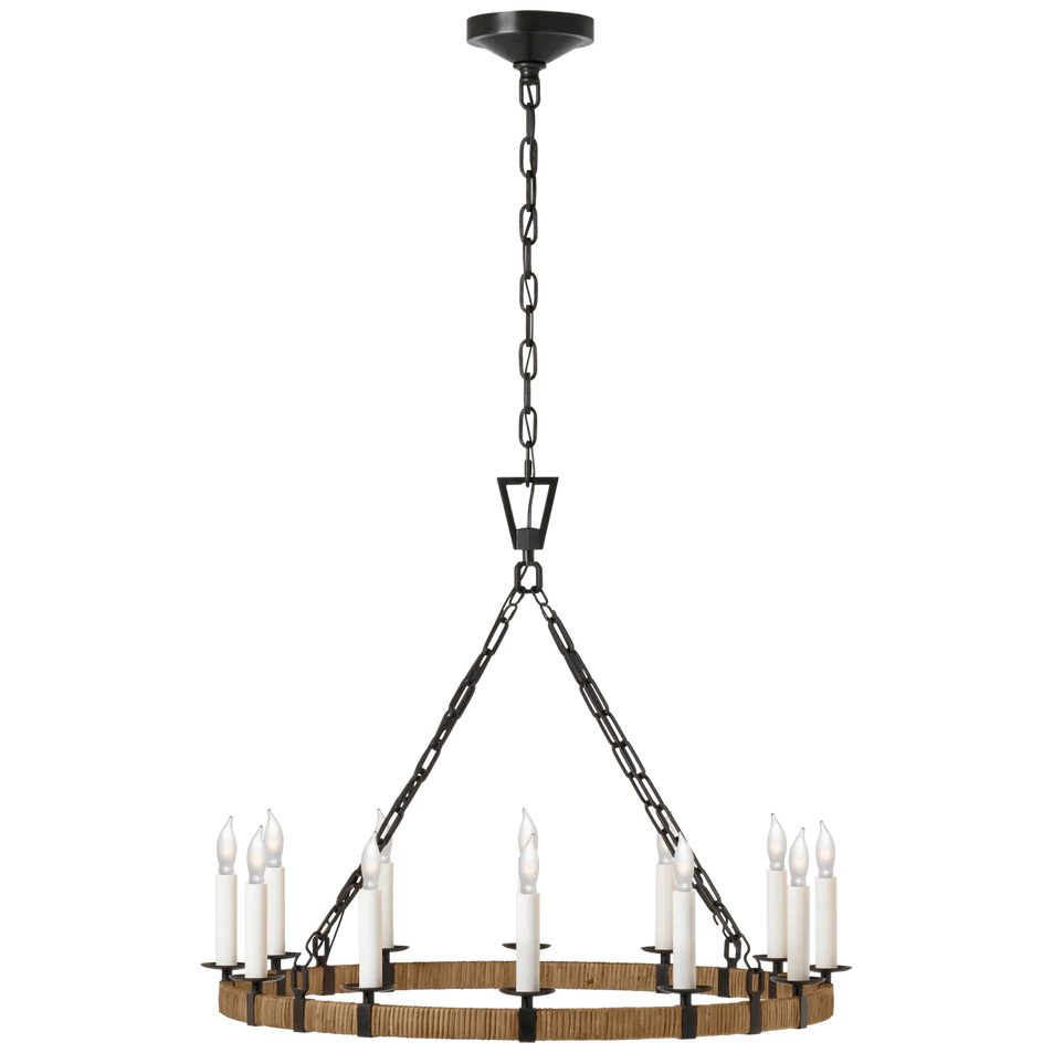 Darlana Medium Wrapped Ring Chandelier, a premium Chandelier light by Visual Comfort. Close - up image of its design.