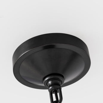 Darlana Medium Wrapped Ring Chandelier in Aged Iron and Natural Rattan