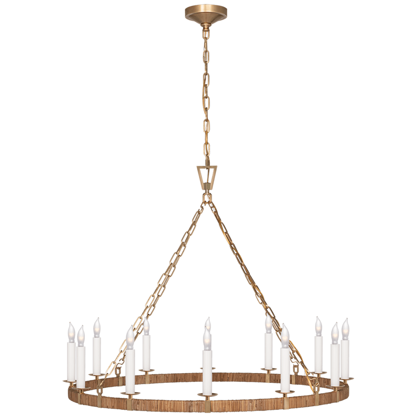 Darlana Large Wrapped Ring Chandelier, a premium Chandelier light by Visual Comfort. Close - up image of its design.