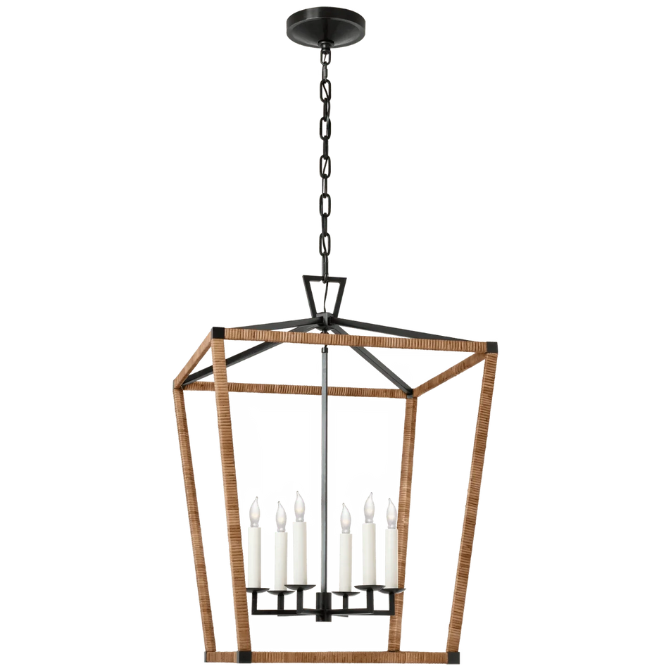 Darlana Large Wrapped Lantern, a premium Lantern light by Visual Comfort. Close - up image of its design.