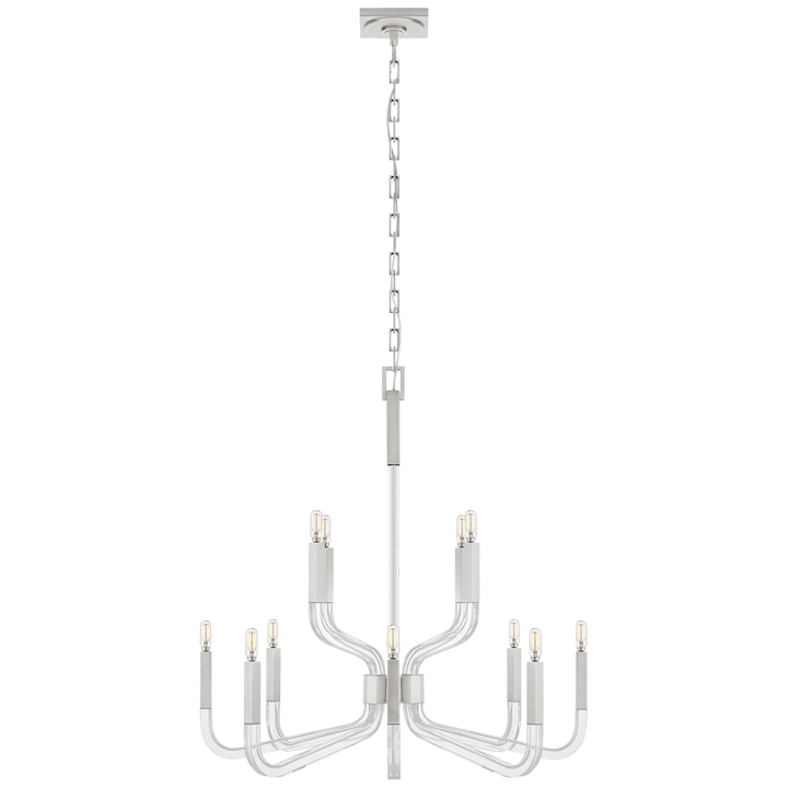 Reagan Medium Two Tier Chandelier, a premium Chandelier light by Visual Comfort & Co. Close - up image of its design.