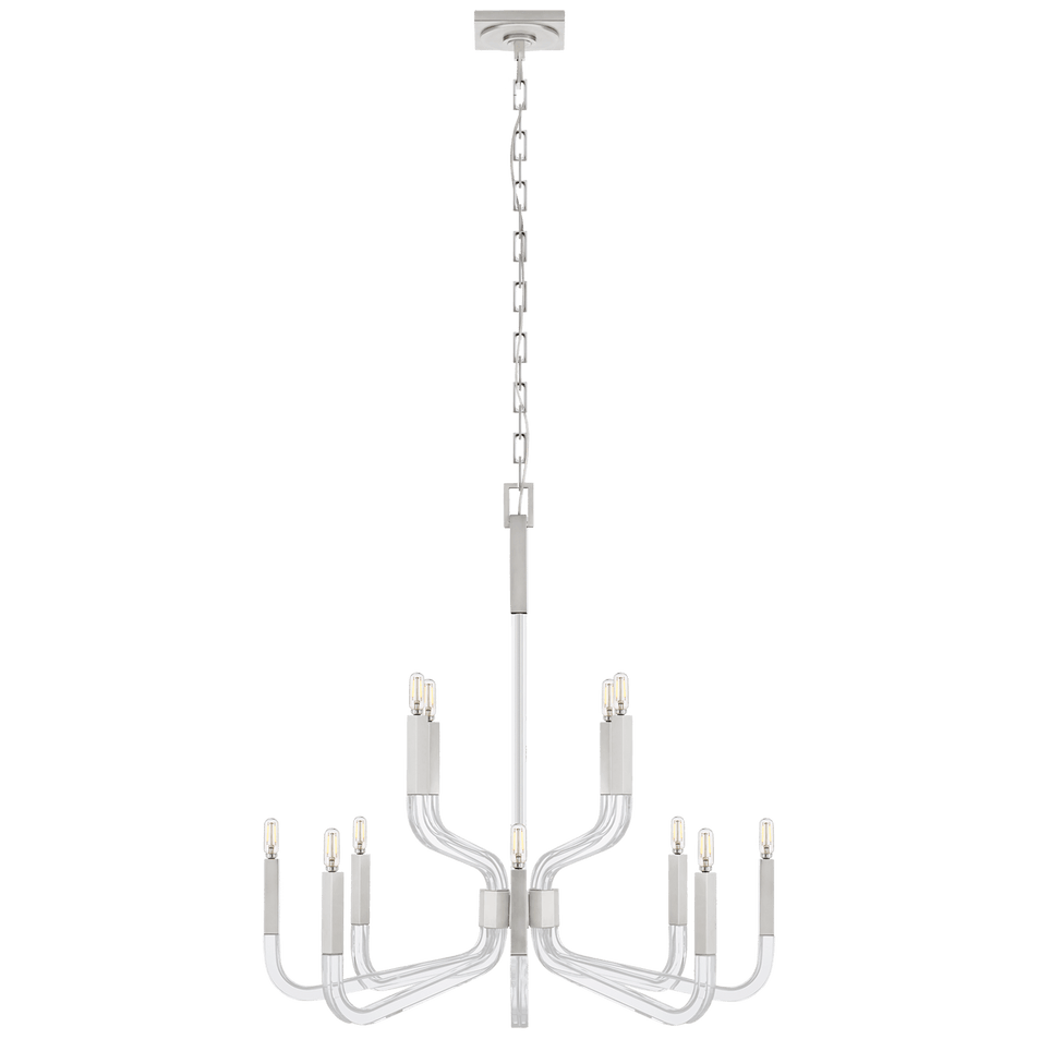 Reagan Medium Two Tier Chandelier, a premium Chandelier light by Visual Comfort & Co. Close - up image of its design.