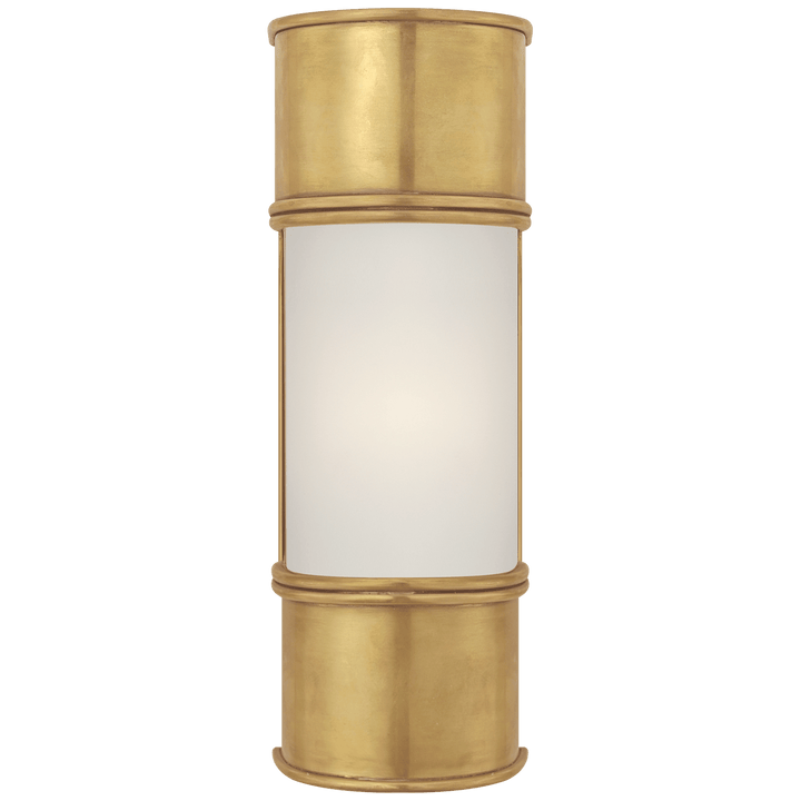Oxford 12" Bath Sconce in Antique-Burnished Brass with Frosted Glass
