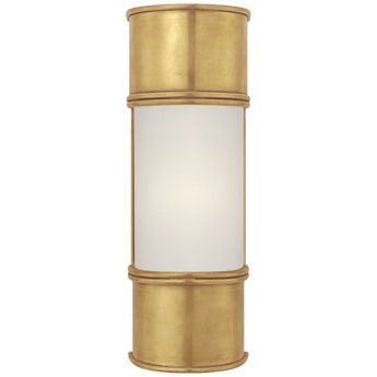 Oxford 12" Bath Sconce in Antique-Burnished Brass with Frosted Glass