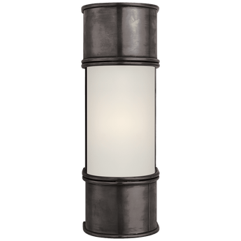 Oxford 12" Bath Sconce in Bronze with Frosted Glass