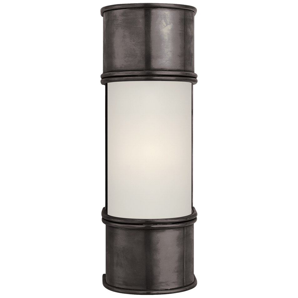 Oxford 12" Bath Sconce in Bronze with Frosted Glass
