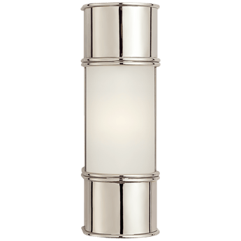 Oxford 12" Bath Sconce in Polished Nickel with Frosted Glass