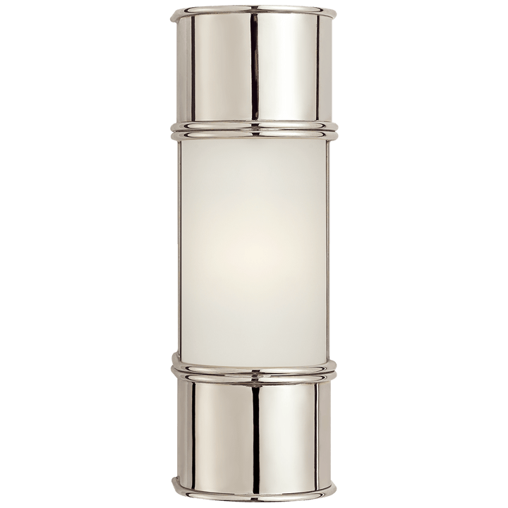 Oxford 12" Bath Sconce in Polished Nickel with Frosted Glass
