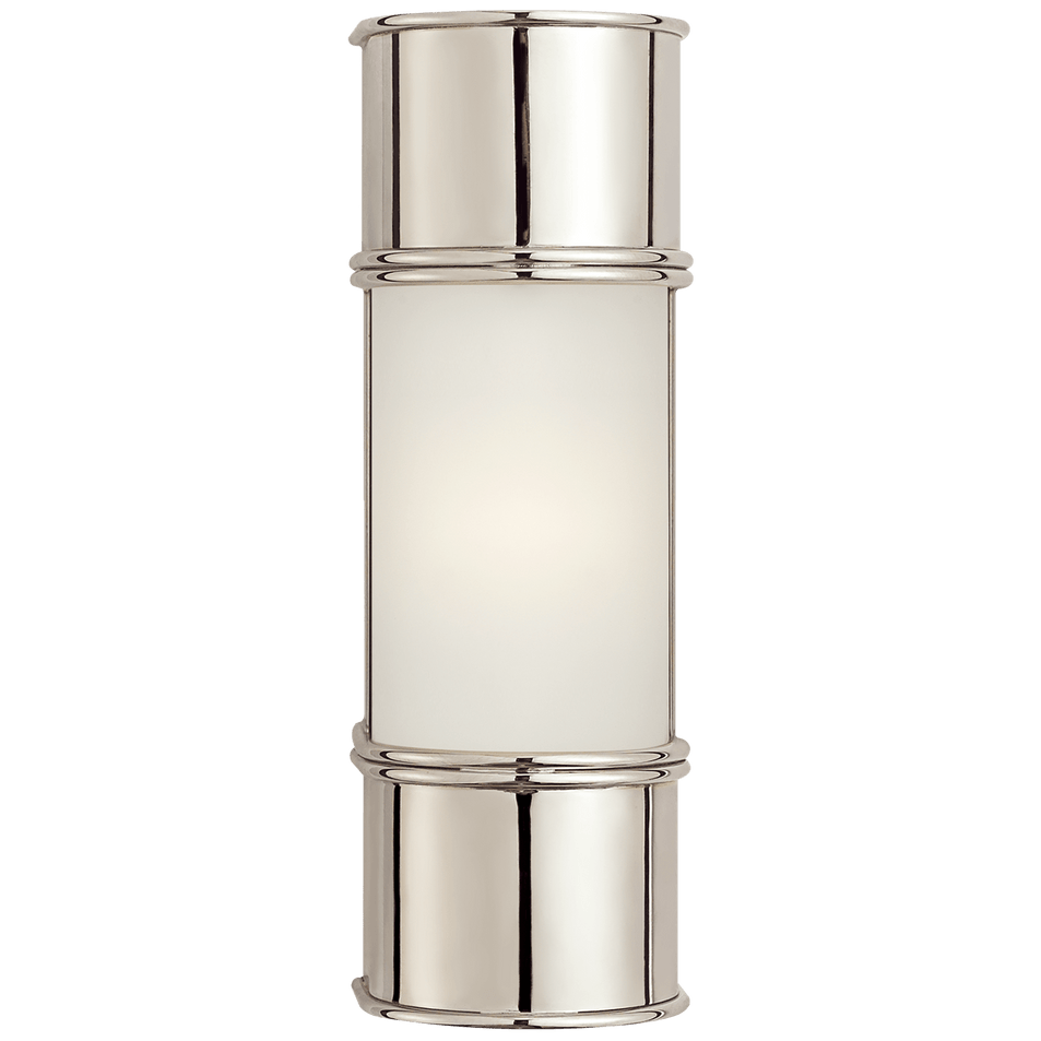 Oxford 12" Bath Sconce in Polished Nickel with Frosted Glass