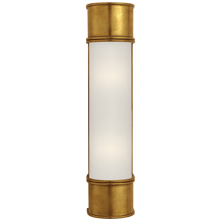 Oxford 18" Bath Sconce in Antique-Burnished Brass with Frosted Glass