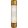 Oxford 18" Bath Sconce in Antique-Burnished Brass with Frosted Glass