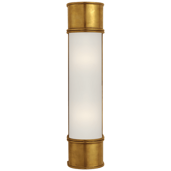 Oxford 18" Bath Sconce in Antique-Burnished Brass with Frosted Glass