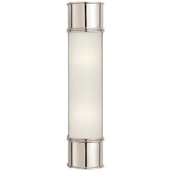 Oxford 18" Bath Sconce in Polished Nickel with Frosted Glass