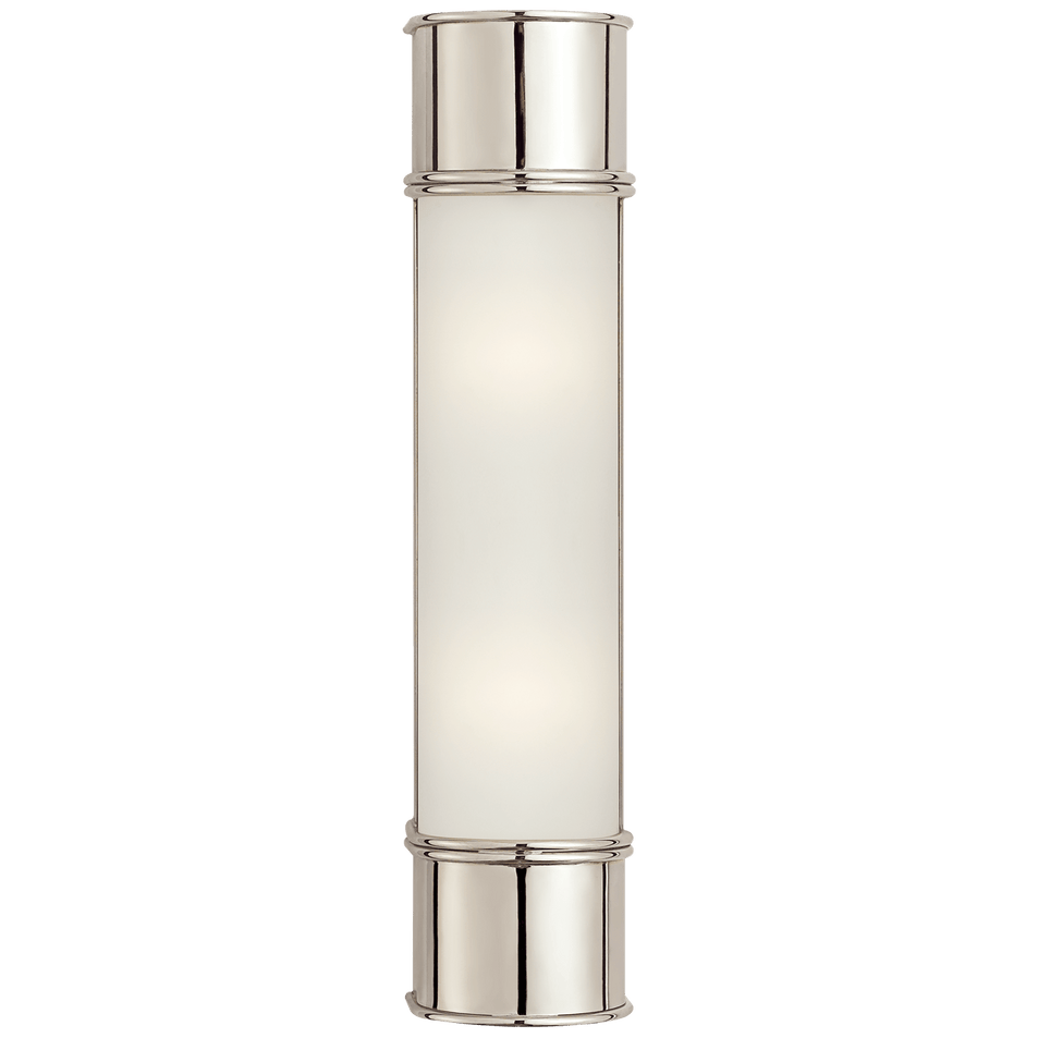 Oxford 18" Bath Sconce in Polished Nickel with Frosted Glass