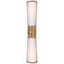 Carew Linear Sconce in Antique-Burnished Brass with White Glass