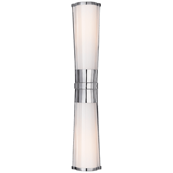 Carew Linear Sconce in Polished Nickel with White Glass