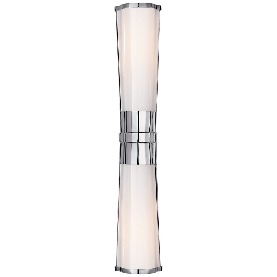 Carew Linear Sconce in Polished Nickel with White Glass