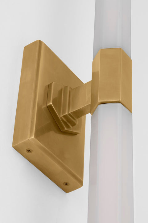 Hawthorne 20" Double Bath Light in Antique-Burnished Brass with White Glass