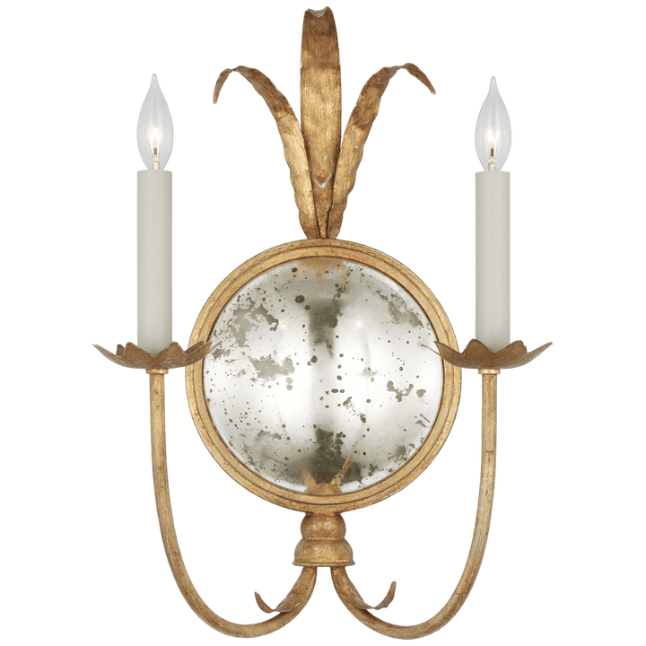 Gramercy Large Double Sconce in Gilded Iron