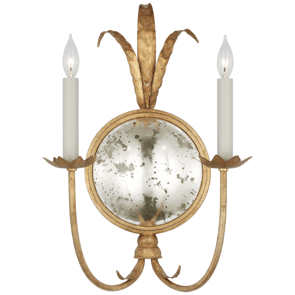 Gramercy Large Double Sconce in Gilded Iron