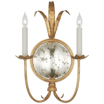 Gramercy Large Double Sconce in Gilded Iron