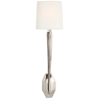 Ruhlmann Single Sconce in Polished Nickel with Linen Shade