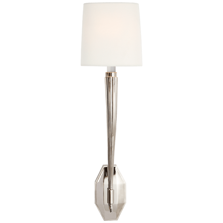 Ruhlmann Single Sconce in Polished Nickel with Linen Shade
