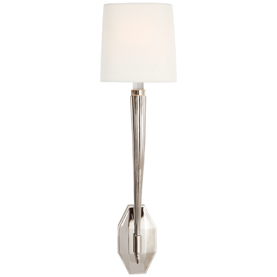 Ruhlmann Single Sconce in Polished Nickel with Linen Shade