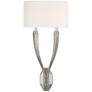 Ruhlmann Double Sconce in Polished Nickel with Linen Shade