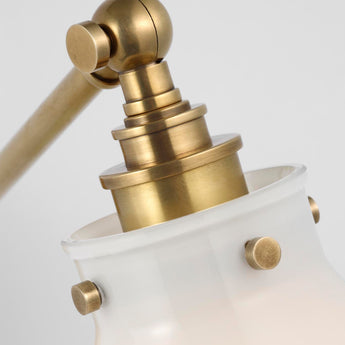 Parkington Single Library Wall Light in Antique-Burnished Brass with Clear Glass