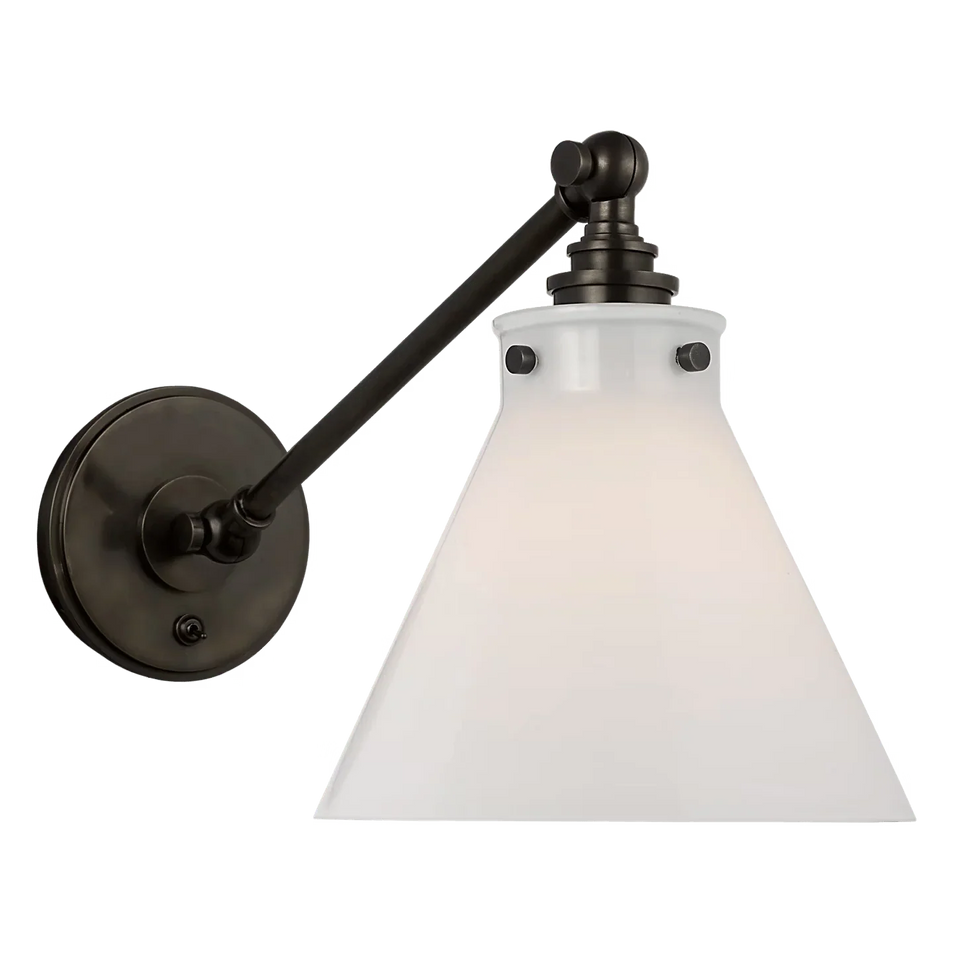 Parkington Single Library Wall Light, a premium Functional light by Visual Comfort & Co. Close - up image of its design.