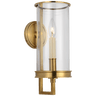 Glendon Small Hurricane Sconce in Antique-Burnished Brass with Clear Glass