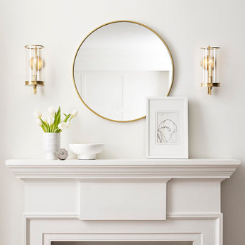 Glendon Small Hurricane Sconce, a premium Decorative light by Visual Comfort. Close - up image of its design.