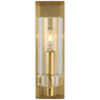 Sonnet Petite Single Sconce in Antique-Burnished Brass with Clear Glass