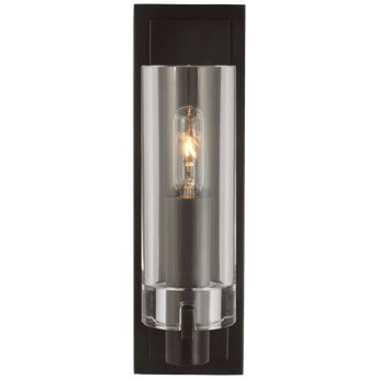 Sonnet Petite Single Sconce in Bronze with Clear Glass