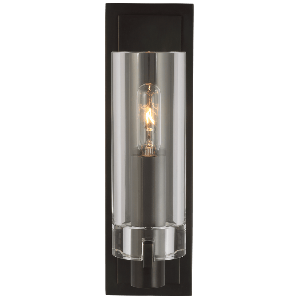 Sonnet Petite Single Sconce in Bronze with Clear Glass