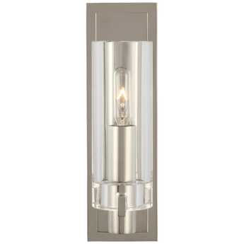 Sonnet Petite Single Sconce in Polished Nickel with Clear Glass