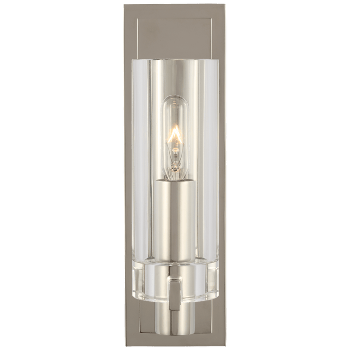 Sonnet Petite Single Sconce in Polished Nickel with Clear Glass