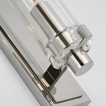 Sonnet Petite Single Sconce in Polished Nickel with Clear Glass