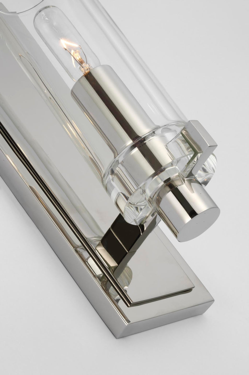 Sonnet Petite Single Sconce in Polished Nickel with Clear Glass