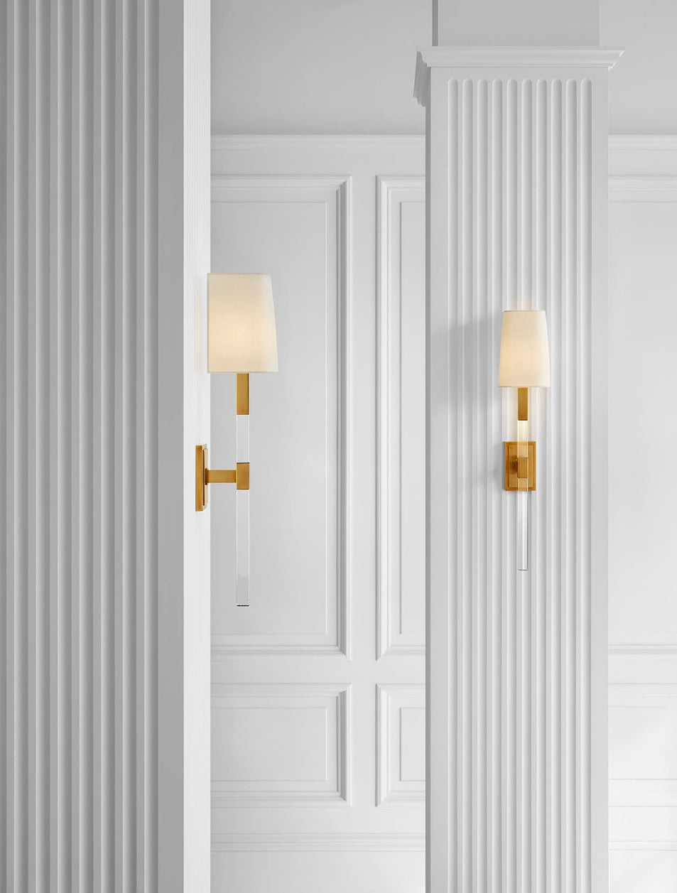 Reagan Medium Tail Sconce, a premium Decorative light by Visual Comfort. Close - up image of its design.