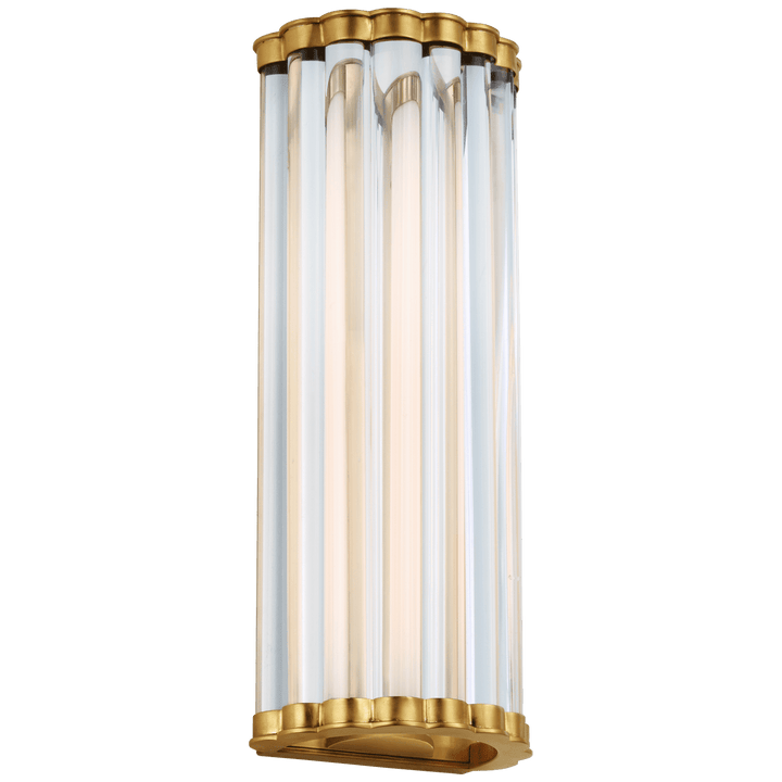 Kean 14" Sconce in Antique-Burnished Brass with Clear Glass Rods