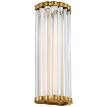 Kean 14" Sconce in Antique-Burnished Brass with Clear Glass Rods