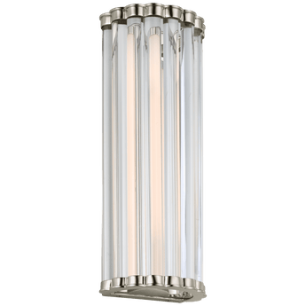 Kean 14" Sconce in Polished Nickel with Clear Glass Rods