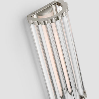 Kean 14" Sconce in Polished Nickel with Clear Glass Rods