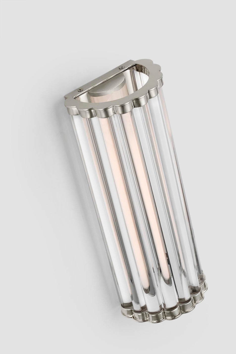 Kean 14" Sconce in Polished Nickel with Clear Glass Rods