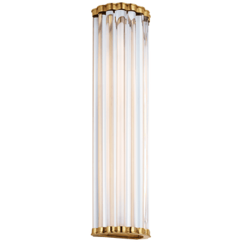 Kean 21" Sconce in Antique-Burnished Brass with Clear Glass Rods