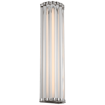 Kean 21" Sconce in Polished Nickel with Clear Glass Rods